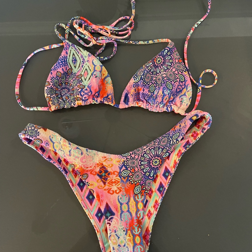 Luli Fama Colorful Patterned Bikini
